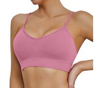 Comfortable Running Sports Bra for Women Quick Dry Shockproof Fitness Yoga Tank Top Without Steel Ring, Gray, L(Pink,M)