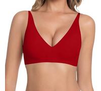 Comfortable, Seamless Bra with Full Coverage, Built-in Padding for Daily Support, Gentle Lifting Effect., Black, XL(Wine Red,S)