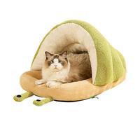 Comfortable Slipper Cat Bed, Adorable Plush Cat and Puppy House, Insulated Soft Pet Hideaway, Easy Clean Comfortable Animal Shelter 15.75x11.81 for Cat and Puppy (Green)