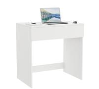 ComfortCove Escritorio Blanco con Cajón, Escritorio Pequeño para Oficina en Casa para Portátil, Mesa Simple y Compacta para Estudio, Trabajo o Juegos, 75 cm