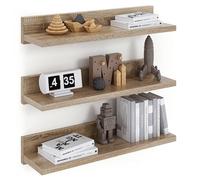 ComfortCove Estante de Pared 39cm, Estantes Flotantes, Estante Montado en la Pared, 3 Estantes Sonoma Montados con Tornillos, Baldas flotantes, Juego de 3 Estantes para Dormitorio, Cocina
