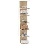 ComfortCove Estante de Pared, Librería para la Pared, Unidad Montada en la Pared, Unidades de Estantes, Estantes Flotantes, Librero, Estante para Dormitorio, Sala de Estar, Cocina, 7 estantes, Sonoma