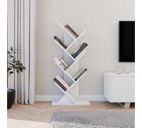 ComfortCove Estantería de árbol, Librería en Forma de árbol, Estante de Pie para Libros, Librería Vertical para salón, Oficina en Casa, 7 estantes, Blanco