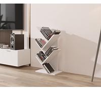 ComfortCove Estantería de árbol, Librería en Forma de árbol, Librero de Escritorio, Estante de Pie para Libros, Librería Vertical para salón, Oficina en Casa, 5 estantes, Blanco