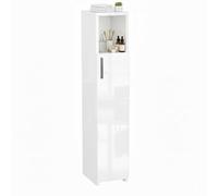 ComfortCove Mueble de baño Alto y Estrecho con Acabado Alto Brillo, Mueble Auxiliar baño, Mueble Una estantería Ideal también para el salón y la Cocina, Columna de Almacenamiento, Blanco Brillante