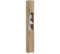 ComfortCove Mueble de baño Alto y Estrecho, Mueble Auxiliar baño, Mueble Una estantería Ideal también para el salón y la Cocina, Columna de Almacenamiento, 2 Puertas, Roble