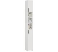 ComfortCove Mueble de baño Alto y Estrecho, Mueble Auxiliar baño, Mueble Una estantería Ideal también para el salón y la Cocina, Columna de Almacenamiento, 2 Puertas, Blanco