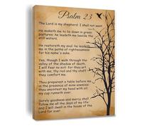Comforting Scripture Wall Art: Psalm 23 The Lord My Shepherd Canvas Print, Blue & White Decor for Bedroom, Living Room, Faith Based Gift(Unframed,12x18inch(30x45cm))