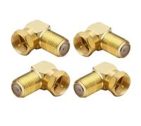 Comforty 4 conectores en ángulo para satélite, 90 grados, conector coaxial, conector de antena, ángulo para cable de antena, cable coaxial, chapado en oro