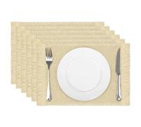comfoyar Juego de 6 Manteles Individuales Beige Rectangular Trenzado, Salvamanteles Individuales de Manteles Papel con Borla para Cocinas y Comedores Decoración de Mesas para Fiestas 30x44cm