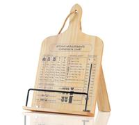 comfoyar Soporte para Libros de Cocina, Porta Recetario de Madera con Tabla de Conversión de Medidas, Regulable Plegable Soporte Libros Cocina para Visualizar Lectura, Regalos para Mujer MamÁ Amigo
