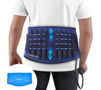 Comfpack Bolsa de hielo de espalda para alivio del dolor de espalda baja con bomba de aire de compresión, bolsa de hielo para terapia de frío y calor, bolsa de hielo de gel para ciática, coxis,
