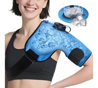 Comfpack Bolsa de hielo recargable para aliviar el dolor de hombro, bolsa fría de viaje con correas para lesiones, puño rotador, hinchazón, dolor muscular, recuperación después de la cirugía