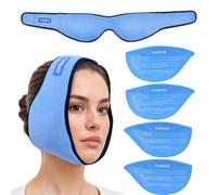 Comfpack Paquete de hielo facial para mandíbula Hot & Cold Therapy Gel Packs para dientes del juicio, TMJ, mentón, dolor oral, cirugía facial, 4 paquetes de gel
