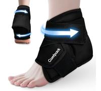 Comfpack Paquete de hielo para el talón para aliviar el dolor, terapia de frío caliente, paquete de hielo para pies y tobillos para fascitis plantar, tendinitis de Aquiles, esguinces de tobillo, hinchazón del pie, espolón del talón, lesiones deportivas (negro)