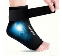 Comfpack Paquete de hielo para tobillo y pie, compresa fría y caliente flexible para tendinitis de Aquiles, fascitis plantar, hinchazón, esguince, alivio del dolor de pies, espolón de talón (negro)