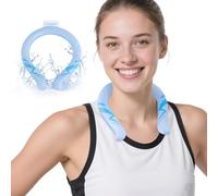 Comfpack Tubo de enfriamiento para el cuello, reutilizable, anillo de hielo para clima cálido, anillo de hielo portátil para deportes al aire libre, trabajadores, alivio para sofocos (blanco)