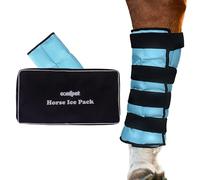 COMFPET Paquete de hielo de gel con funda de transporte reutilizable para terapia de lesiones, para botas de hielo de pierna completa, para corvejón, tobillo, rodilla, piernas, botas y pezuñas, 1