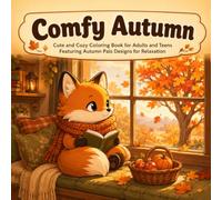 Comfy Autumn Bold and Easy Coloring Book: 30 Cute and Cozy Animal Designs for Adults and Teens to Color and Relax