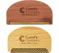 Comfy Clothiers Paquete combinado de peine de cachemira de madera de cedro y peine de afeitadora de suéter de madera de haya (uno de cada tipo)