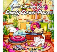 Comfy Corner Places Adult Colouring Book: 50 Relaxing Interior Designs Cozy Home Aesthetics for Creative Relaxation, Fun and Peaceful Mindfulness (Comfy Adult colouring Book)