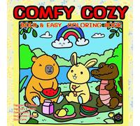 COMFY COZY BOLD & EASY COLORING BOOK: It stands out with its bold, clear lines that are easy to draw, suitable for all ages who want to relax in style in a warm and comfortable atmosphere.
