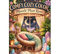 Comfy Cozy Color: Moonlit Plant Room: A Cozy Coloring Book Inspired by Plants, Moonlight, and Calm Spaces