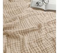 Comfy Cubs Manta de Muselina para Adultos, tamaño Individual, 229 x 168 cm, Suave, de Seis Capas, Ligera, Transpirable, para Todas Las Estaciones, Lavable a máquina, Elegante decoración del hogar,
