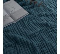 Comfy Cubs Manta de Muselina para Adultos, tamaño Individual Extragrande de 90 x 66 Pulgadas, 6 Capas de algodón refrescante, Suave, Transpirable y cálida para Dormitorio, Sala de Estar o sofá
