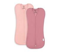 Comfy Cubs Manta para bebé niña y niño, fácil de envolver, paquete de 2 sacos de dormir para recién nacidos (pequeño de 0 a 3 meses, rubor, malva)