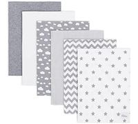 Comfy Cubs paños para el eructo de 6 Paquetes Grandes de 100% algodón estropajos Doble Capa Extra eructos paños absorbentes y Suaves para niños y niñas (patrón Gris, Paquete de 6)