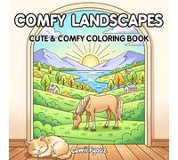 Comfy Landscapes Coloring Book: Coloring Book for Adults and Kids, Bold and Easy, Simple and Big Designs Featuring Nature Scenes for Stress Relief and Relaxation