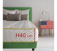 Comfy Line Colchón de espuma viscoelástica para cama de matrimonio, 160 x 200 cm, colchón americano contra el dolor de espalda, 40 cm de alto | Colchón viscoelástico que no se calienta con relleno