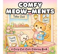 Comfy Meow-ments: A Cozy Cat Cafe Coloring Book for Adults and Teens with Cute and Comfy Hygge Scenes for Stress Relief and Relaxation
