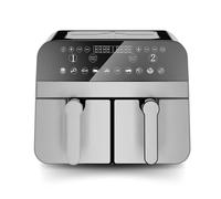 Comfy Nest,CNAFD45NS, freidora de aire, Air Fryer, digital doble cesta 2400W 9L acero inoxidable, cocción rápida y saludable, ideal para familia, 9L, color plata