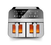 Comfy Nest,CNAFD45WS, freidora de aire caliente, Air Fryer, digital doble cesta 2400W con ventana 9L, cocción sana y rápida, diseño moderno, ideal para cualquier cocina - Gris