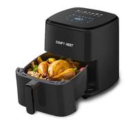 Comfy Nest, Freidora de Aire Caliente 5L con Pantalla Digital 1400W, Tecnología Rapid Air, 10 Programas Preestablecidos, Control de Temperatura 80-200°C, Negra, Cocina Sana y Cómoda, Freidora de Aire