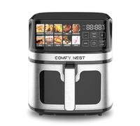 Comfy Nest, Freidora de Aire Caliente 8L con Pantalla Digital 1700W, Tecnología Rapid Air, 10 Programas Preestablecidos, Control de Temperatura 80-200°C, Negra, Cocina Sana y Cómoda, Freidora de Aire