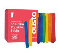 Comfy Package [1000 unidades] Palitos de paletas gigantes de colores de 6 pulgadas para manualidades, ICES, helado, encerado, depresor de lengua, palitos de madera para manualidades