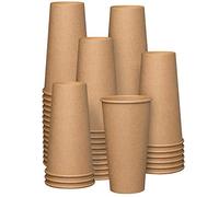 Comfy Package GUSTO [20 oz. - 600 ml - 100 unidades] Vasos desechables de papel kraft, vasos para café caliente marrón sin blanquear - Vasos ecológicos - Formerly