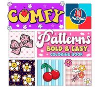 COMFY PATTERNS BOLD AND EASY COLORING BOOK: A Relaxing Collection of 40 Simple, Bold Designs for Kids and Adults to Color and De-Stress