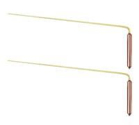 ComfyHarbor 2 varillas de cobre para adivinar, cañas profesionales para detección de metales dorados de agua, herramientas portátiles de caza del tesoro para geobiología y astrología, acabado de latón