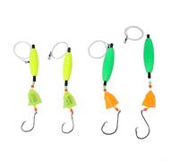 ComfyHarbor 4 aparejos flotantes, con ganchos circulares, indicador de espuma de sonajeros giratorios, aparejos de terminal de pesca con nudo deslizante preatado, para búfalo de tambor de carpa, verde