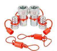 ComfyHarbor Acoplador hidráulico de conexión rápida ISO7241-A para estilo pionero, aceros al carbono para NPT 1/4 3/8 1/2 pulgadas, alta presión de 3600 PSI para construcción agrícola (NPT1/2)