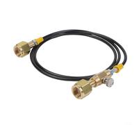 ComfyHarbor Adaptador de tanque CGA320 a CGA320, conector de latón, para SodaStream, para Terra, manguera de alta presión de 60 pulgadas, con válvula de desgasificación, 4500 PSI