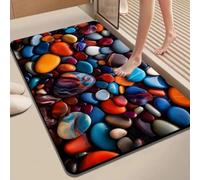 ComfyHarbor Alfombra de baño con diseño de guijarros en 3D, antideslizante, de secado rápido, extra absorbente, 40 x 30 cm (1 40 x 60 cm)