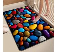 ComfyHarbor Alfombra de baño con diseño de guijarros en 3D, antideslizante, de secado rápido, extra absorbente, 40 x 30 cm (4 80 x 120 cm)