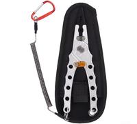 ComfyHarbor Alicates de pesca, herramientas de señuelo multifuncionales, para removedor de ganchos, abridor de anillos, línea, crimpadora de peso, mango de aleación de aluminio, con bloqueo
