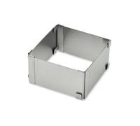 ComfyHarbor Anillo ajustable de acero inoxidable para tartas, mousse cuadrado, para hornear, tiramisú y decoración de postres, rango de tamaño de 4 a 11 pulgadas, con mango de inclinación (4-6