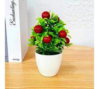 ComfyHarbor Árbol bonsái artificial de frutas en maceta, planta realista de granada naranja para el hogar, jardín, oficina, boda, fiesta, decoración, espuma de PVC para mini adorno en maceta (fruta